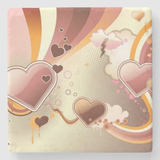 Stijlvolle ontwerpachtergrond stenen onderzetter (Voorkant)