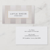 Stijlvolle ontwerper Faux Shimmer en Linen Stripes Visitekaartje (Voorkant / Achterkant)
