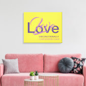 Stijlvolle, onvoorwaardelijke liefde Christelijk Canvas Afdruk (Insitu (Woonkamer))