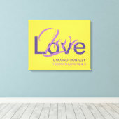 Stijlvolle, onvoorwaardelijke liefde Christelijk Canvas Afdruk (Insitu (Houten vloer))