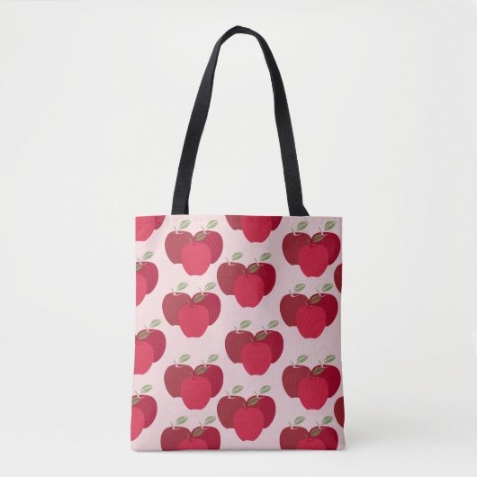 Stijlvolle, op fruit geïnspireerde appel tote bag (Voorkant)
