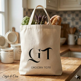 Stijlvolle op maat gemaakte monogram met naam tote bag