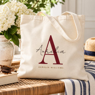 Stijlvolle op maat gemaakte monogram naam script k tote bag
