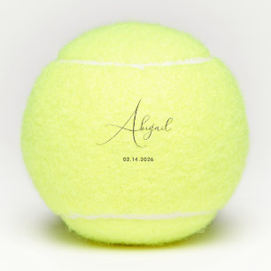 Stijlvolle op maat gemaakte naam datum gepersonali tennisballen