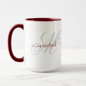 Stijlvolle op maat gemaakte naam monogramkunst voo mok (Links)