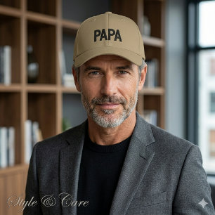 Stijlvolle op maat gemaakte PAPA tekst khaki Geborduurde Pet