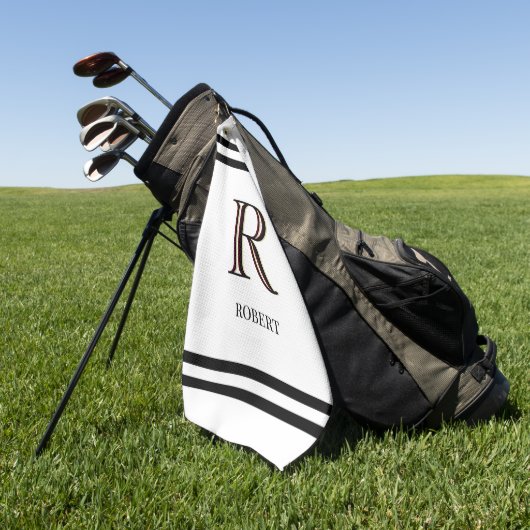 Stijlvolle, op maat gesneden witte monogram golfhanddoek (Groen)