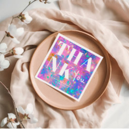 Stijlvolle Opal Stone Bold Dank u bruiloft Servet