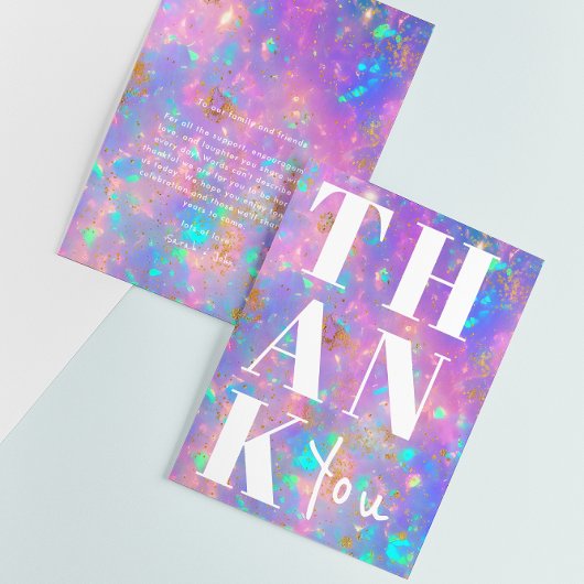 Stijlvolle Opal Stone Eenvoudige Minimalistische B Bedankkaart