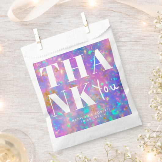 Stijlvolle Opal Stone Modern Dank u bruiloftsfeest Bedankzakje (Geknipt)