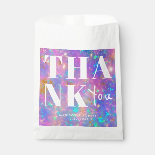 Stijlvolle Opal Stone Modern Dank u bruiloftsfeest Bedankzakje (Voorkant)