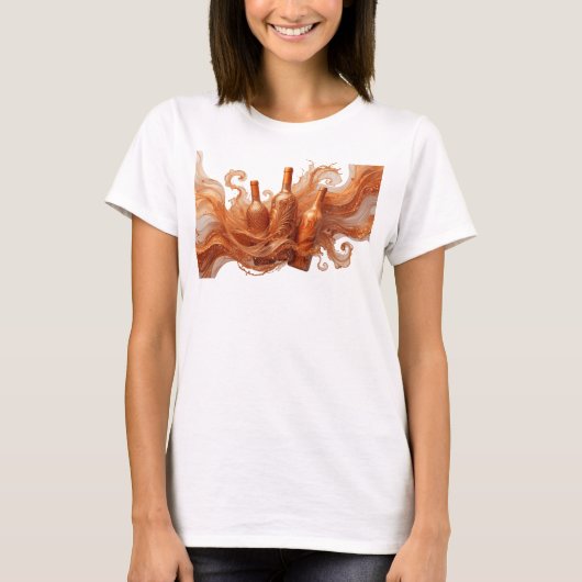 Stijlvolle oranje ABSTRACT KUNST Statement T-shirt (Voorkant)