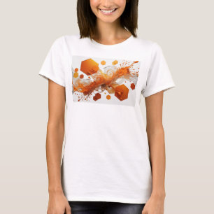 Stijlvolle oranje ABSTRACTE KUNST Kunstprint T-shirt