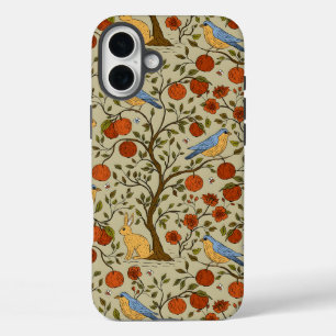 Stijlvolle oranje appels aan bruine bomen ontwerp iPhone 16 plus hoesje