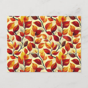 Stijlvolle Oranje bruin geel herfstbladeren Briefkaart