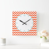 Stijlvolle Oranje Chevron Wall klok (Huis)