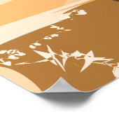 Stijlvolle Oranje digitale soonscape op Square Poster (Hoek)