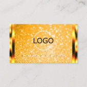 Stijlvolle Oranje Glitter Lichtgevende Sterren en Visitekaartje (Voorkant)
