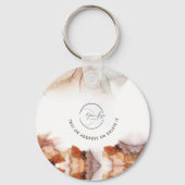 Stijlvolle Oranje inkt Logo & QR Code Company Sleu Sleutelhanger (Voorkant)