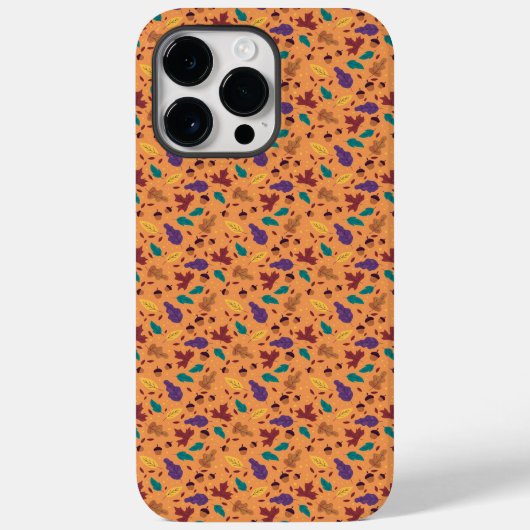 Stijlvolle Oranje Leaf Pattern iPhone Case (Achterkant)