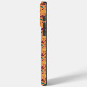 Stijlvolle Oranje Leaf Pattern iPhone Case (Achterkant / Links)