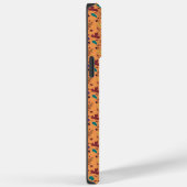 Stijlvolle Oranje Leaf Pattern iPhone Case (Achterkant / Rechts)