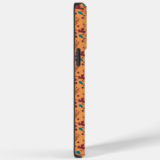 Stijlvolle Oranje Leaf Pattern iPhone Case (Achterkant / Rechts)