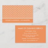 Stijlvolle Oranje Quatrefoil - Bewaring Services Visitekaartje (Voorkant / Achterkant)