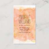 Stijlvolle Oranje Waterverf Visitekaartje (Voorkant)