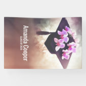 Stijlvolle orchidee afstudeerfeest banner (Horizontaal)