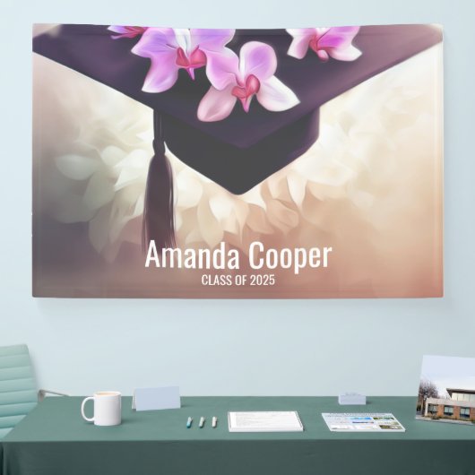 Stijlvolle orchidee afstudeerfeest banner (Beurs)
