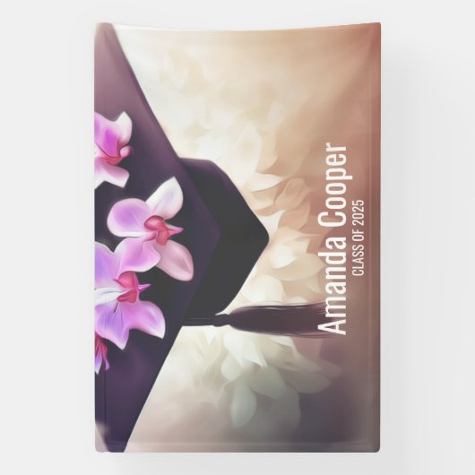 Stijlvolle orchidee afstudeerfeest banner (Verticaal)