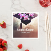 Stijlvolle orchidee Afstuderen papier servet (Insitu)