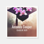 Stijlvolle orchidee Afstuderen papier servet (Voorkant)