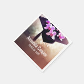 Stijlvolle orchidee Afstuderen papier servet (Hoek)
