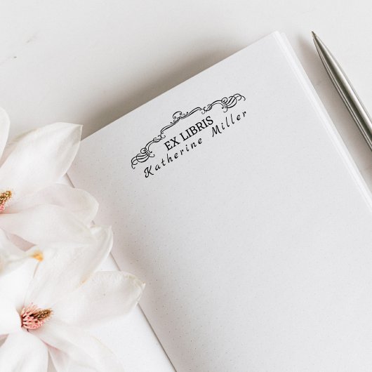 Stijlvolle, ornamental Ex Libris Custom Library Bo Zelfinktende Stempel