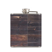 Stijlvolle oude houten korrel heupfles (Achterkant)