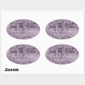 Stijlvolle oude lavendelstreken "Save the Date" Ovale Sticker (Vel)