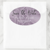 Stijlvolle oude lavendelstreken "Save the Date" Ovale Sticker (Tas)
