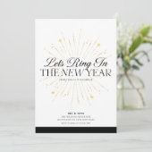 Stijlvolle oudejaarsuitnodiging feestdagenkaart (Staand voorkant)