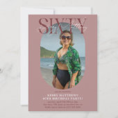 Stijlvolle ovale foto en handtekening 60e verjaard kaart (Voorkant)