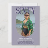 Stijlvolle ovale foto en handtekening 60e verjaard kaart (Voorkant)