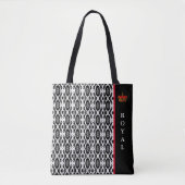 Stijlvolle ovale geometrische vorm in zwart-wit tote bag (Voorkant)