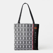 Stijlvolle ovale geometrische vorm in zwart-wit tote bag (Achterkant)