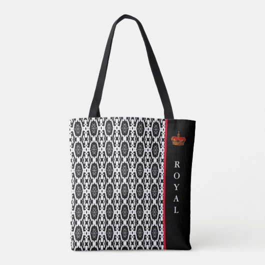 Stijlvolle ovale geometrische vorm in zwart-wit tote bag (Achterkant)