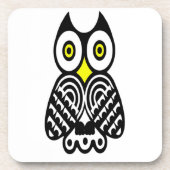 Stijlvolle Owl in zwart Bier Onderzetter (Voorkant)