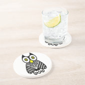 Stijlvolle Owl in zwart Zandsteen Onderzetter (Zijkant)