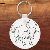 Stijlvolle ox-illustratie sleutelhanger (Voorkant)