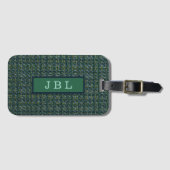 Stijlvolle Oxford Tweed Monogram Bagagelabel (Voorkant (horizontaal))