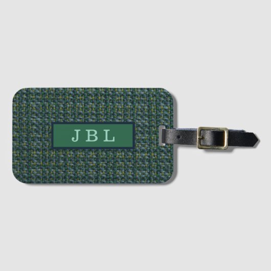 Stijlvolle Oxford Tweed Monogram Bagagelabel (Voorkant (horizontaal))
